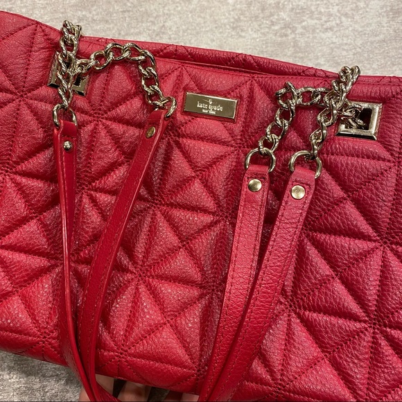 Kate Spade NY Sedgewick Place Small Phoebe Shoulder Bag Red Quilted Leather - Picture 14 of 15